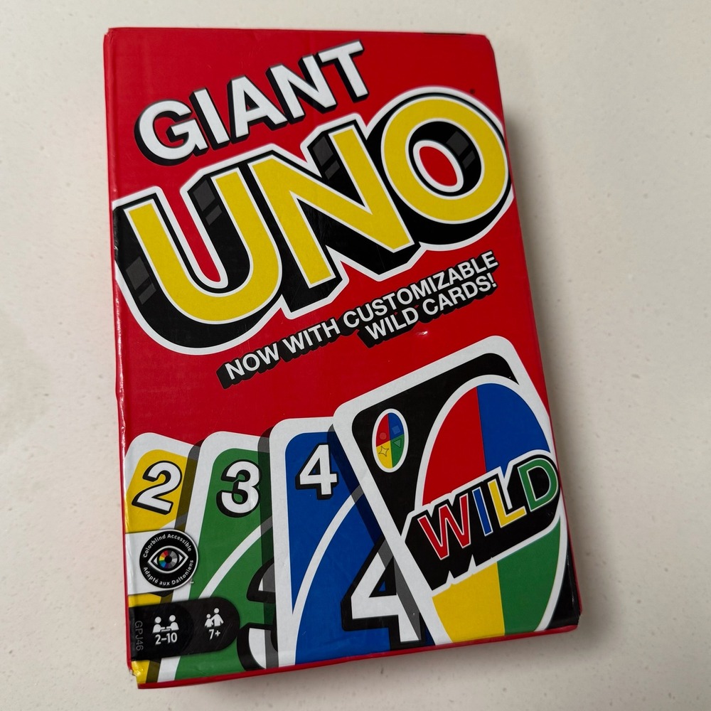 Giant UNO Card Game Mattel Family‎ Fun Customizable Wild Cards New in box